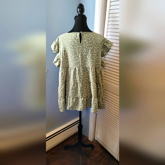 Heart print babydoll blouse - Picture 2 of 3